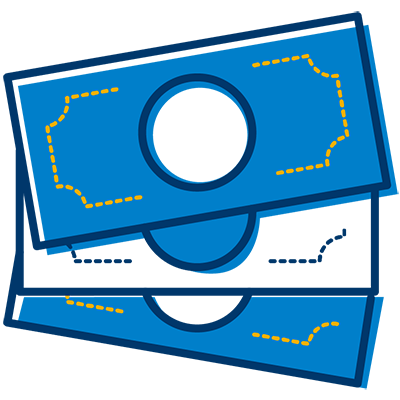 icon of money stack for check accounts with benefits